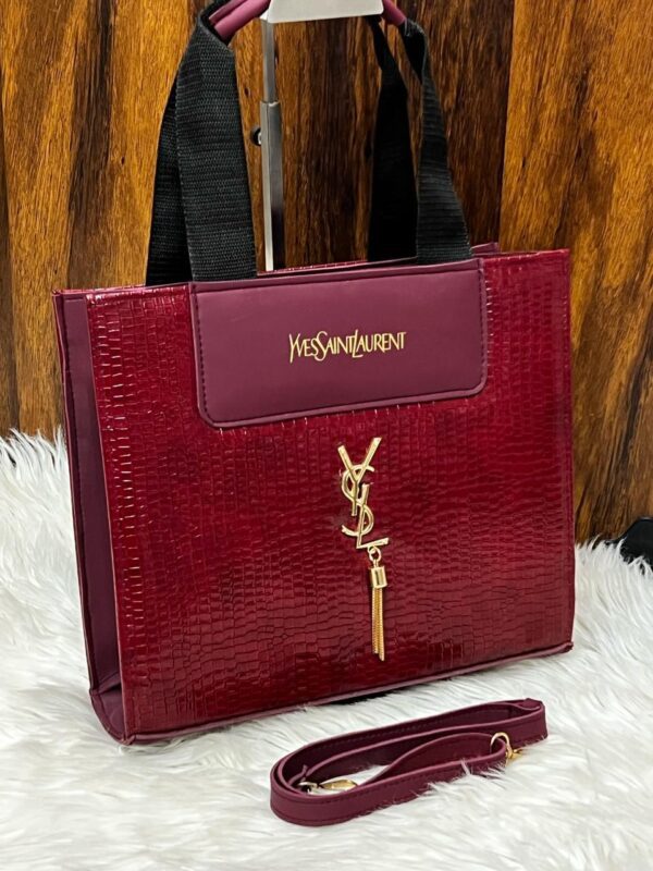 YSL Elegant Structured Tote Bag With Detachable Strap
