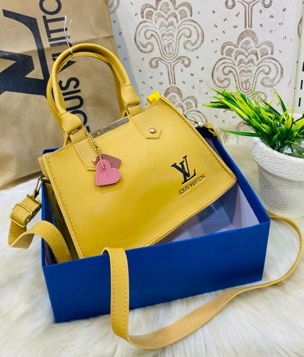 Lv-inspired Mini Square Tote With Detachable Shoulder Strap And Decorative Charms