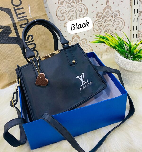 Lv-inspired Mini Square Tote With Detachable Shoulder Strap And Decorative Charms