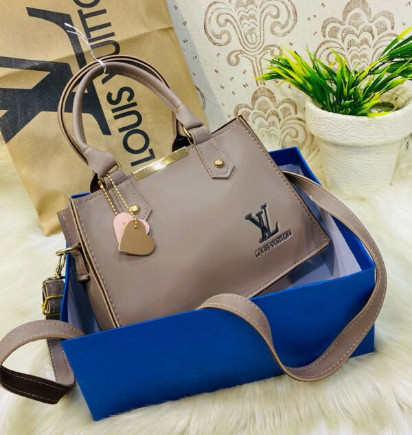 Lv-inspired Mini Square Tote With Detachable Shoulder Strap And Decorative Charms