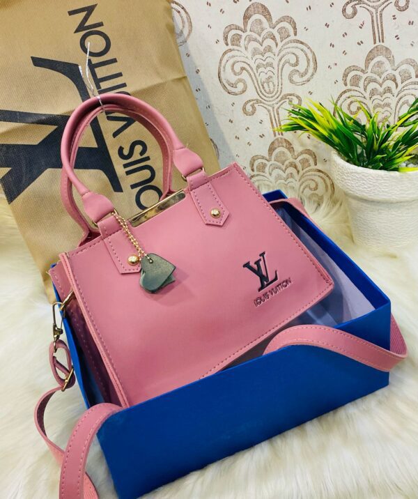 Lv-inspired Mini Square Tote With Detachable Shoulder Strap And Decorative Charms