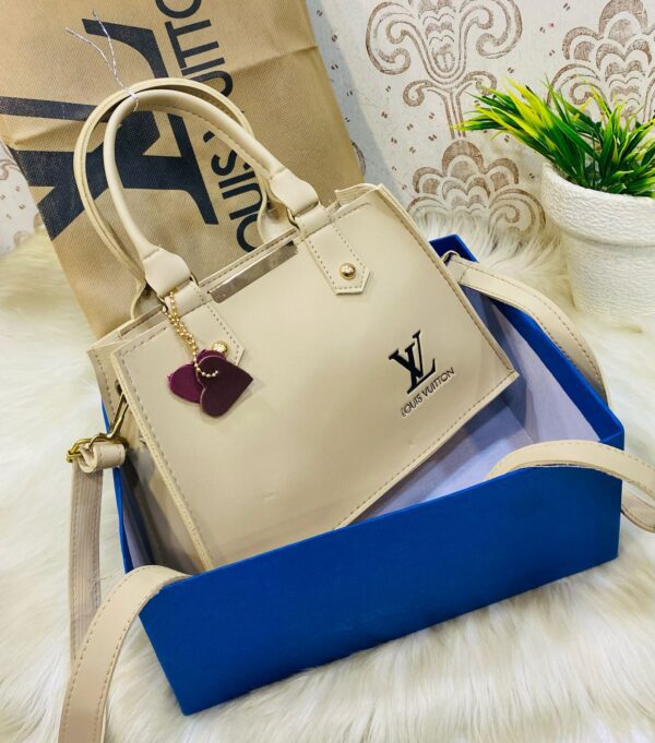 Lv-inspired Mini Square Tote With Detachable Shoulder Strap And Decorative Charms