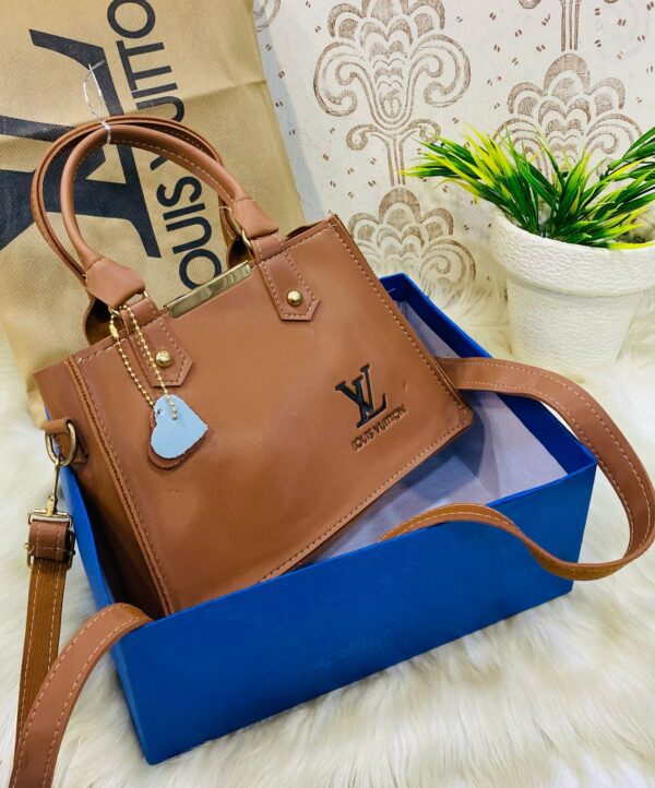 Lv-inspired Mini Square Tote With Detachable Shoulder Strap And Decorative Charms