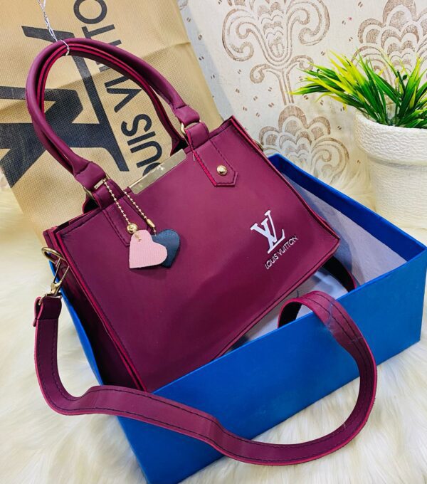 Lv-inspired Mini Square Tote With Detachable Shoulder Strap And Decorative Charms