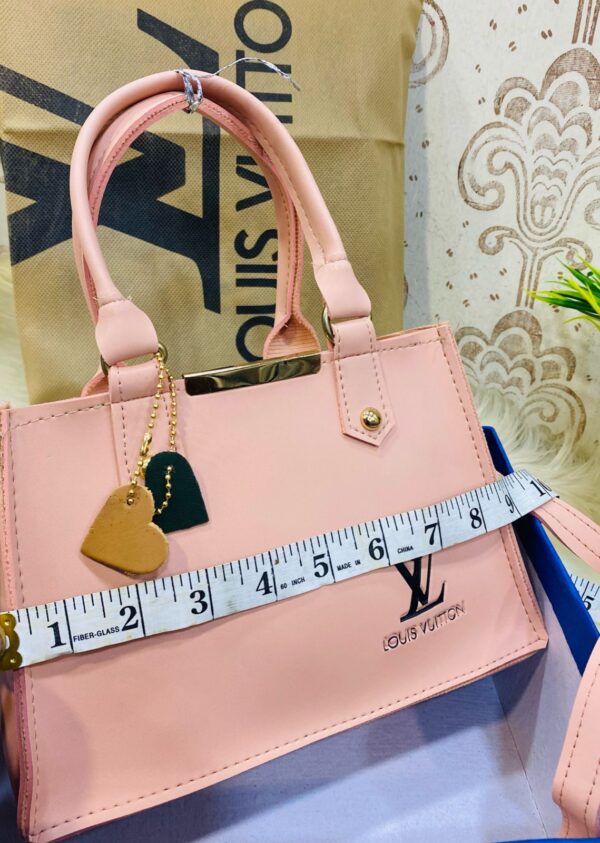 Lv-inspired Mini Square Tote With Detachable Shoulder Strap And Decorative Charms