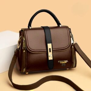 Sophisticated Crossbody Bag With Metal Closure