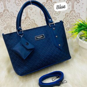Embossed Designer Inspired Tote Bag With Detachable Pouch And Shoulder Strap