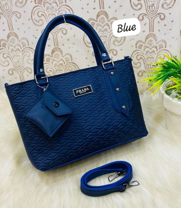 Embossed Designer Inspired Tote Bag With Detachable Pouch And Shoulder Strap