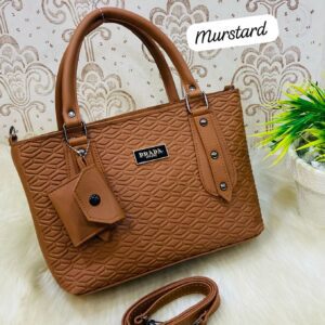 Embossed Designer Inspired Tote Bag With Detachable Pouch And Shoulder Strap