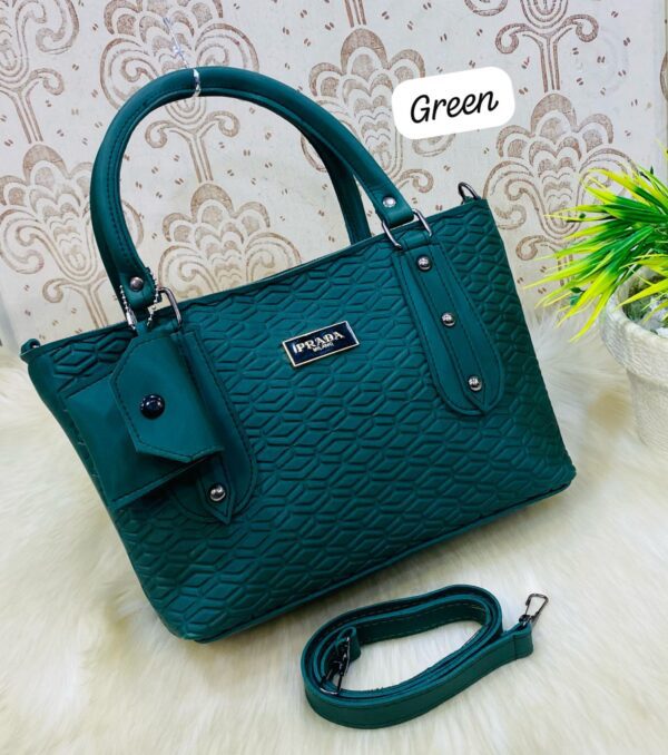 Embossed Designer Inspired Tote Bag With Detachable Pouch And Shoulder Strap