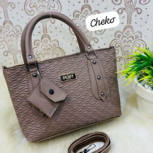 Embossed Designer Inspired Tote Bag With Detachable Pouch And Shoulder Strap