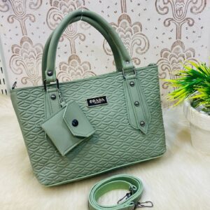 Embossed Designer Inspired Tote Bag With Detachable Pouch And Shoulder Strap