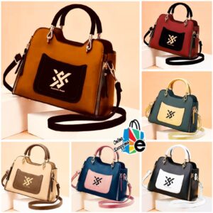 Stylish Structured Handbag with Front Pocket and Detachable Strap