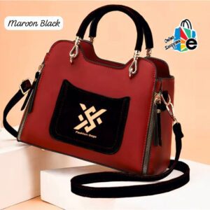 Stylish Structured Handbag with Front Pocket and Detachable Strap