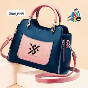 Stylish Structured Handbag with Front Pocket and Detachable Strap