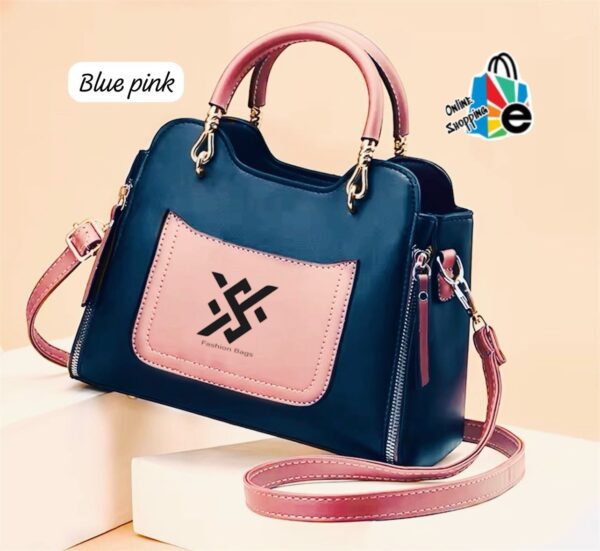 Stylish Structured Handbag with Front Pocket and Detachable Strap
