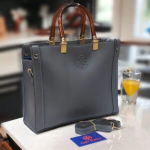 Elegant Structured Handbag with Transparent Top Handles & Shoulder Strap