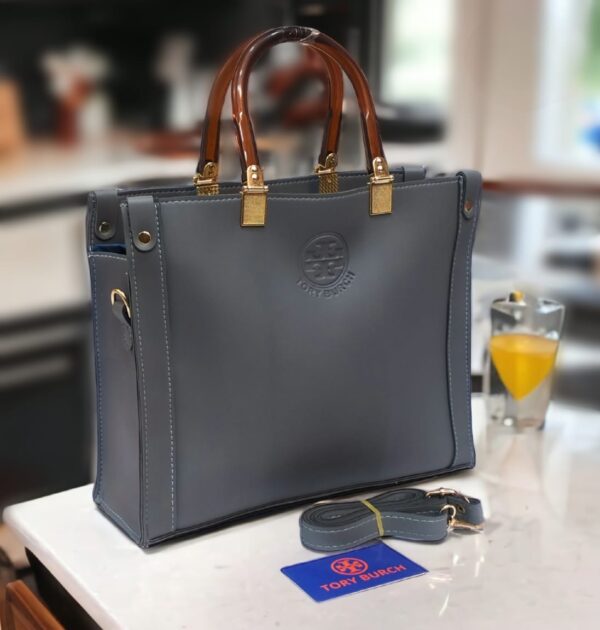 Elegant Structured Handbag with Transparent Top Handles & Shoulder Strap