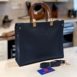 Elegant Structured Handbag with Transparent Top Handles & Shoulder Strap