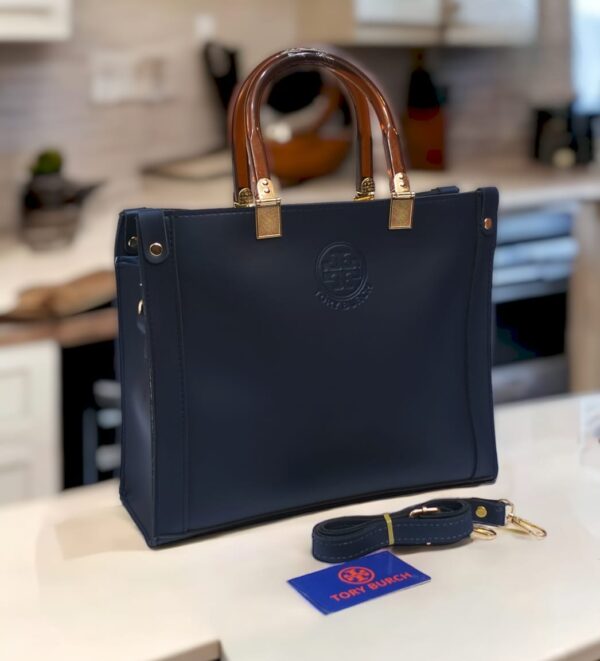 Elegant Structured Handbag with Transparent Top Handles & Shoulder Strap