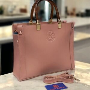 Elegant Structured Handbag with Transparent Top Handles & Shoulder Strap