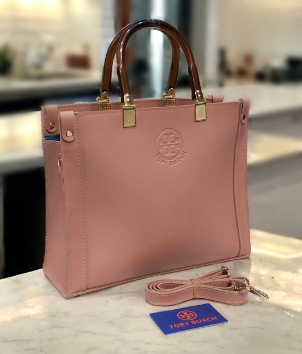 Elegant Structured Handbag with Transparent Top Handles & Shoulder Strap