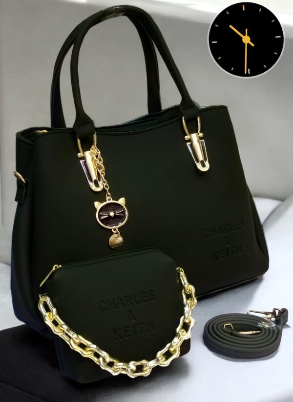 Elegant 3-Piece Handbag Set with Dual Handles