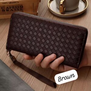 Stylish Woven Texture Wristlet Wallet for Women