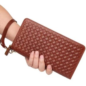 Stylish Woven Texture Wristlet Wallet for Women