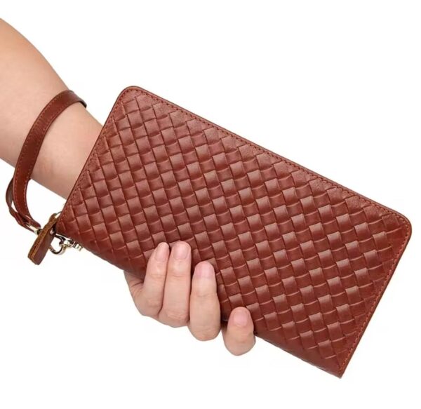 Stylish Woven Texture Wristlet Wallet for Women