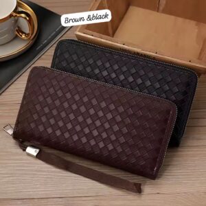 Stylish Woven Texture Wristlet Wallet for Women