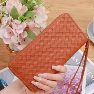 Stylish Woven Texture Wristlet Wallet for Women