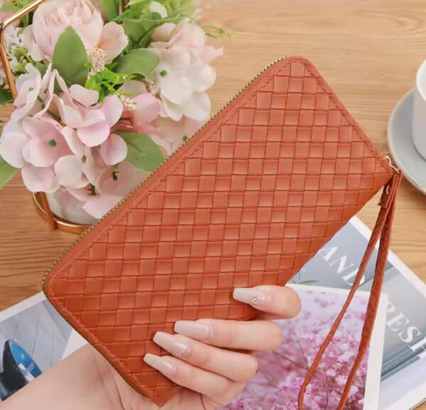 Stylish Woven Texture Wristlet Wallet for Women