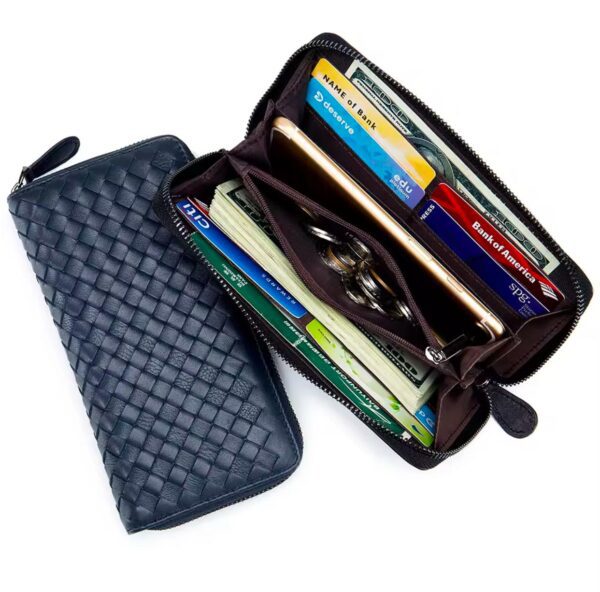 Stylish Woven Texture Wristlet Wallet for Women