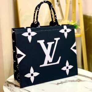 Luxury Designer-Inspired Tote Bag with Bold Monogram and Floral Accents