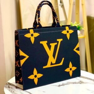 Luxury Designer-Inspired Tote Bag with Bold Monogram and Floral Accents