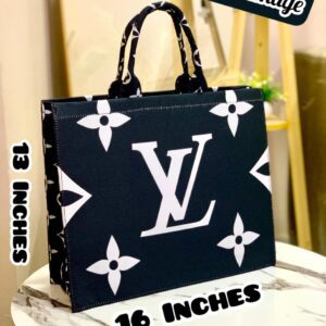 Luxury Designer-Inspired Tote Bag with Bold Monogram and Floral Accents