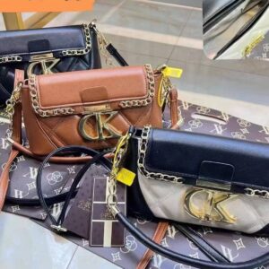 Quilted Shoulder Bag with Gold Chain Detail & Bold CK Logo