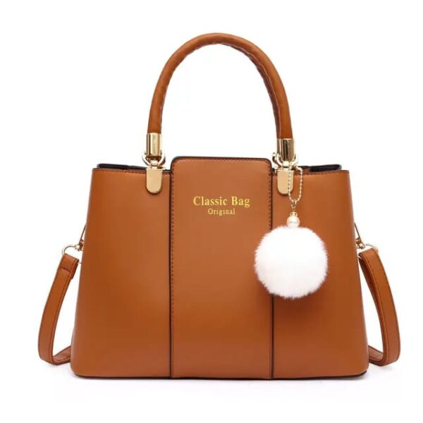 Trendy 3-Piece Dior-Inspired Handbag Set with Fluffy Keychain Charm