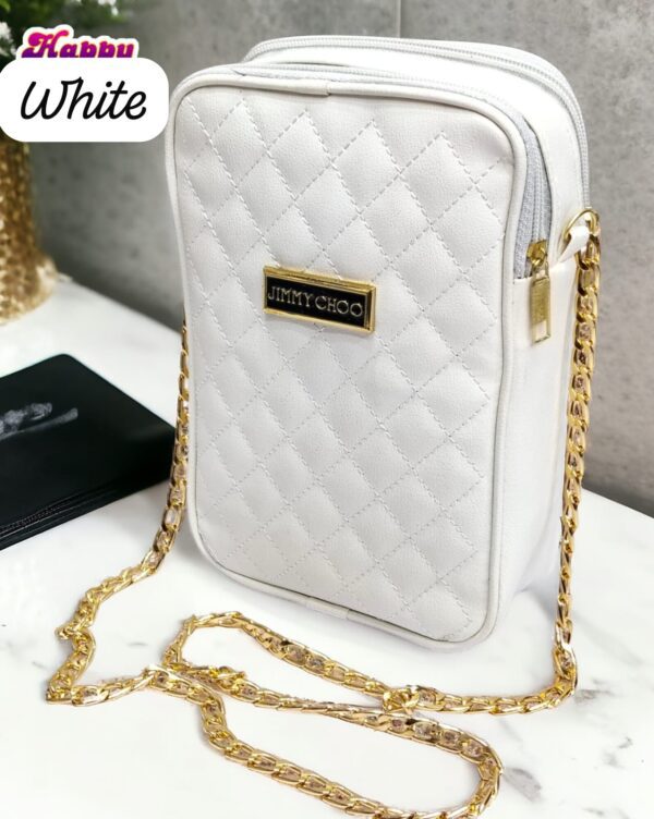 Chic Quilted Crossbody Bag with Gold Chain Strap