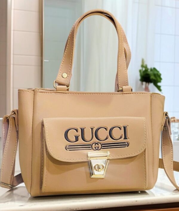 Front Pocket Gucci Style Handbag with Secure Lock Closure