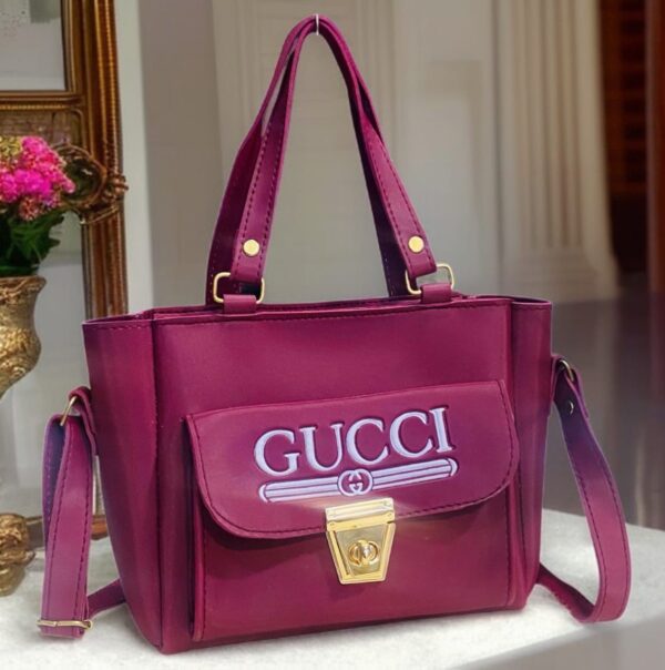 Front Pocket Gucci Style Handbag with Secure Lock Closure
