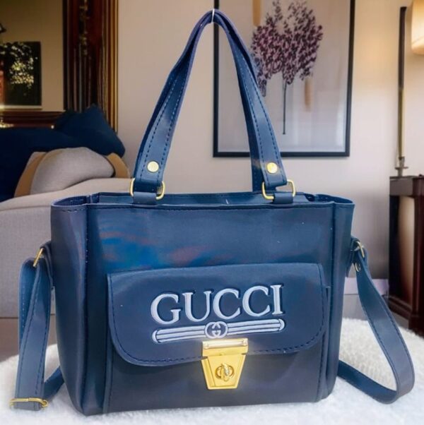Front Pocket Gucci Style Handbag with Secure Lock Closure