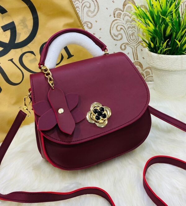 Elegant Floral Accent Mini Shoulder Bag for Women