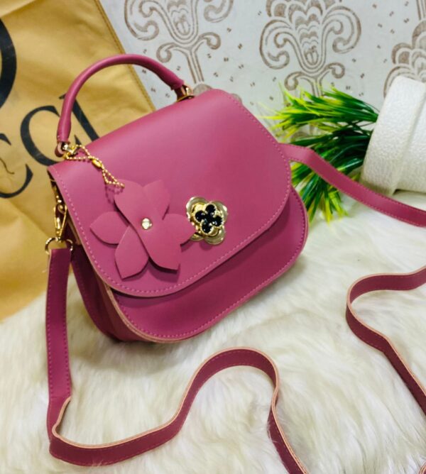 Elegant Floral Accent Mini Shoulder Bag for Women
