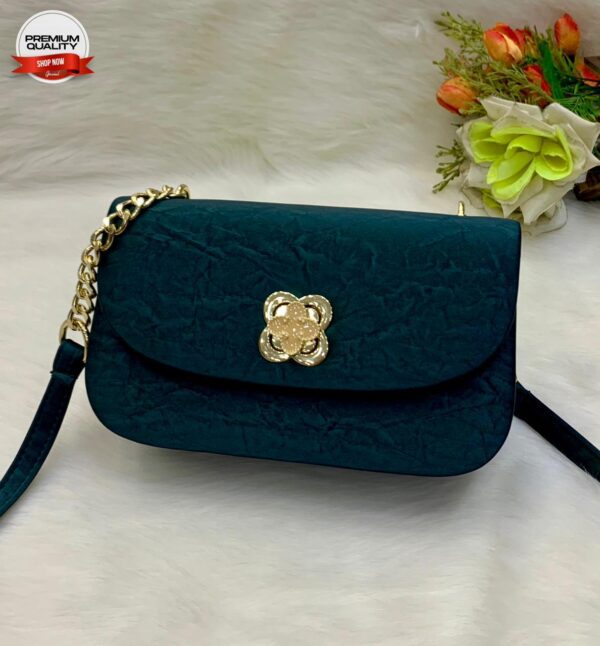 Elegant Mini Crossbody Bag with Gold Chain Strap and Designer Clasp