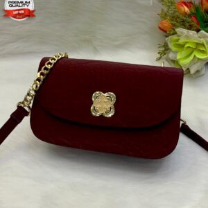 Elegant Mini Crossbody Bag with Gold Chain Strap and Designer Clasp