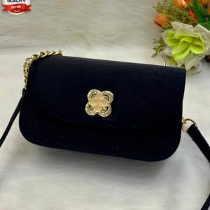 Elegant Mini Crossbody Bag with Gold Chain Strap and Designer Clasp