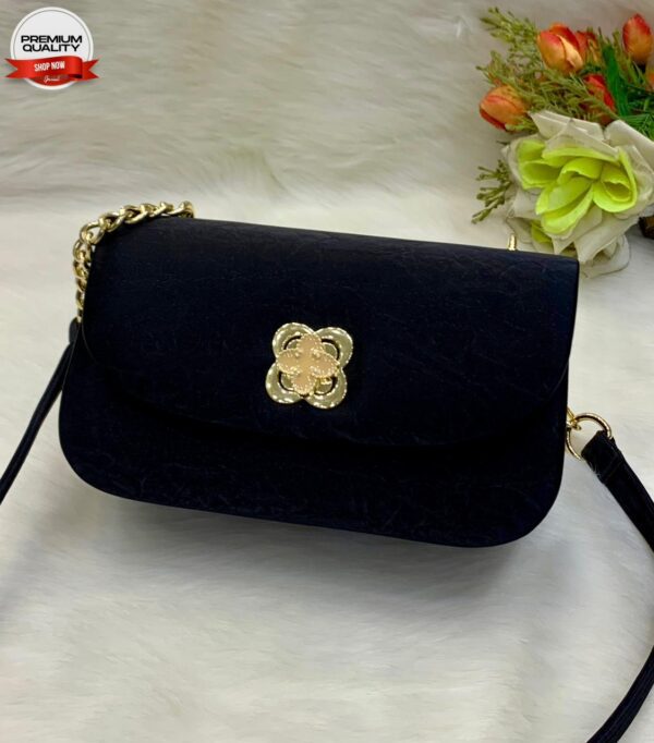 Elegant Mini Crossbody Bag with Gold Chain Strap and Designer Clasp