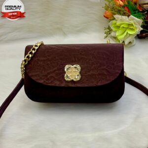 Elegant Mini Crossbody Bag with Gold Chain Strap and Designer Clasp